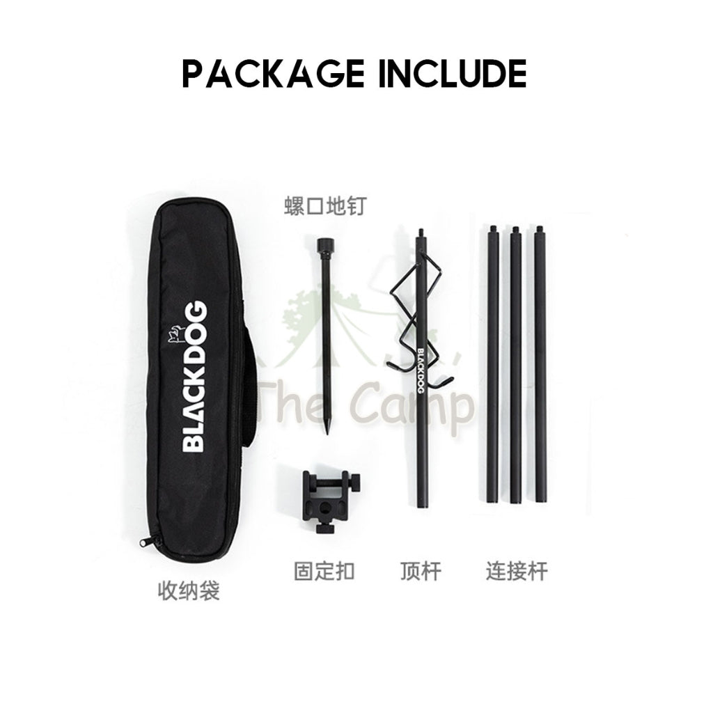 Blackdog Light Stand Double Hook Lamp Pole Aluminum Camping Light Optional Bracket Hexagonal Tray Shelf BD-DJ001
