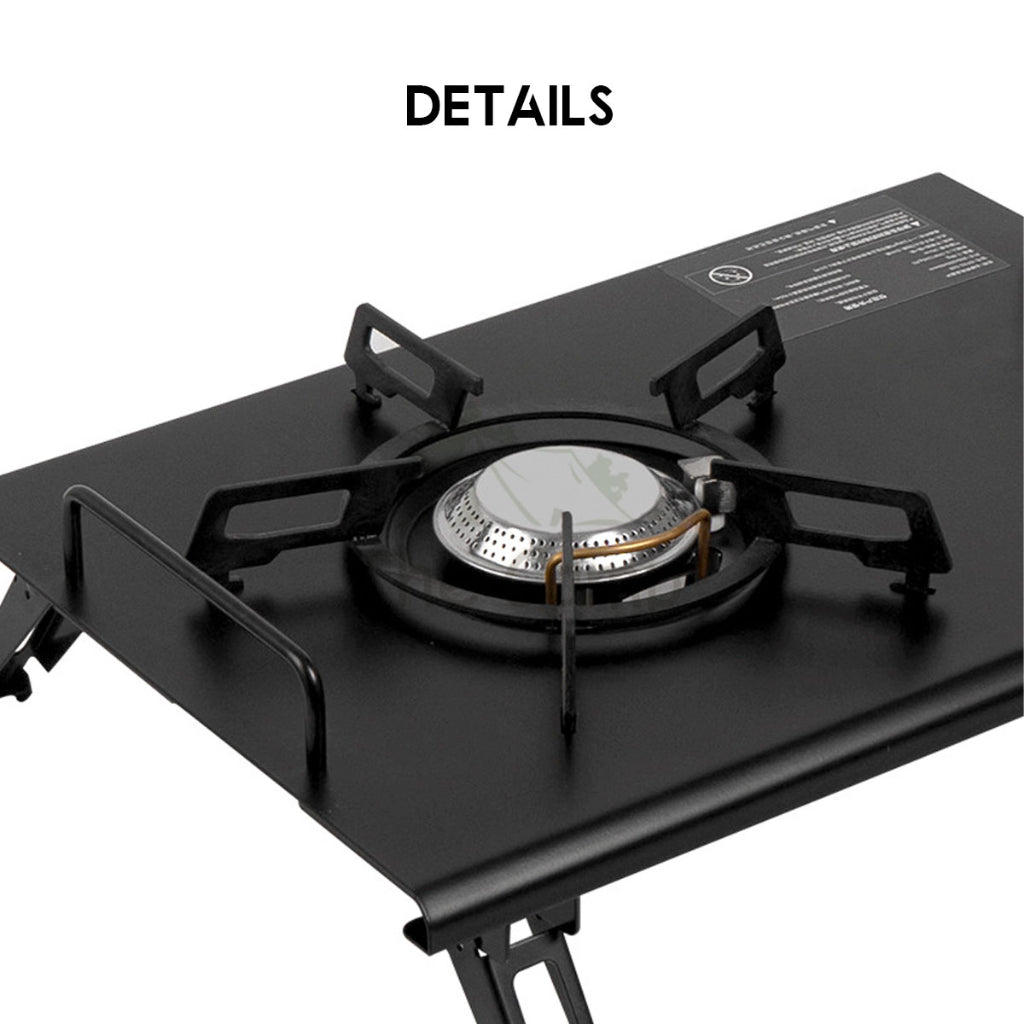 IGT Stove Matt Black 4000W Stainless Steel Copper Camping Outdoor Cooking Portable Gas Stove Folding Burner