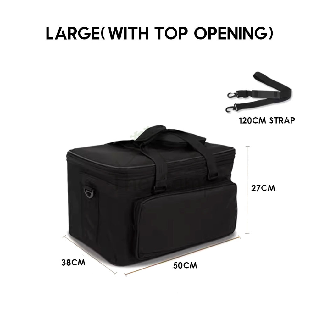 Camping Waterproof Storage Bag 50L 38L Big and Medium Size Black Outdoor Thick Canvas Beg Tool Cookware Equipments
