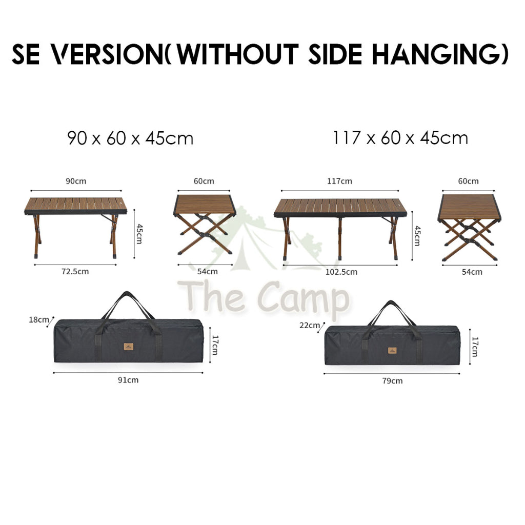 Naturehike Aluminium Egg Roll Table Outdoor Camping BBQ Party Black 120cm Table Portable Foldable CNH22JU043