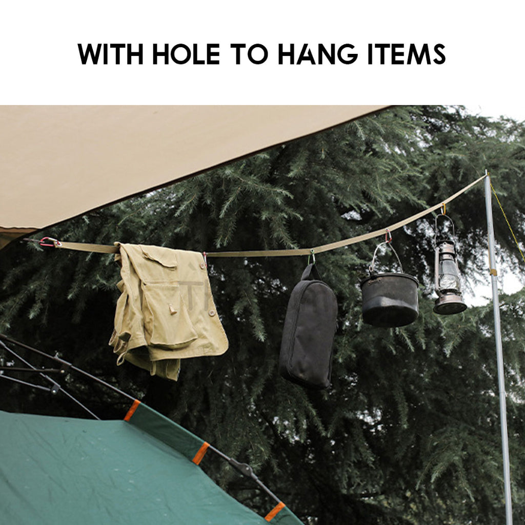 Flysheet Tarp Pole Extension Rope Expansion Strap with Hole Outdoor Camping Tent Lanyard Hanging Rope