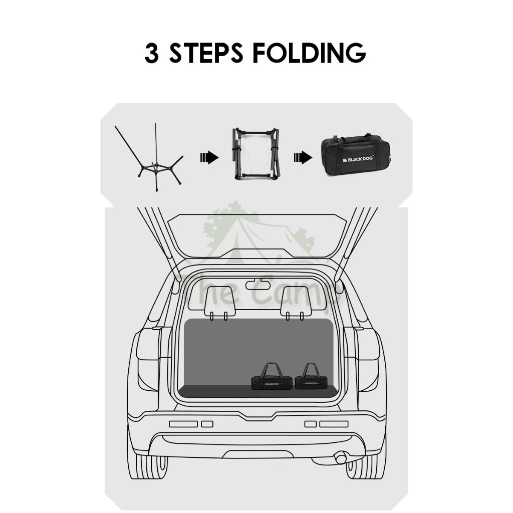Blackdog Adjustable Angle Moon Chair Foldable Folding Camping Outdoor Tent Table Flysheet Black CBD2300JJ024