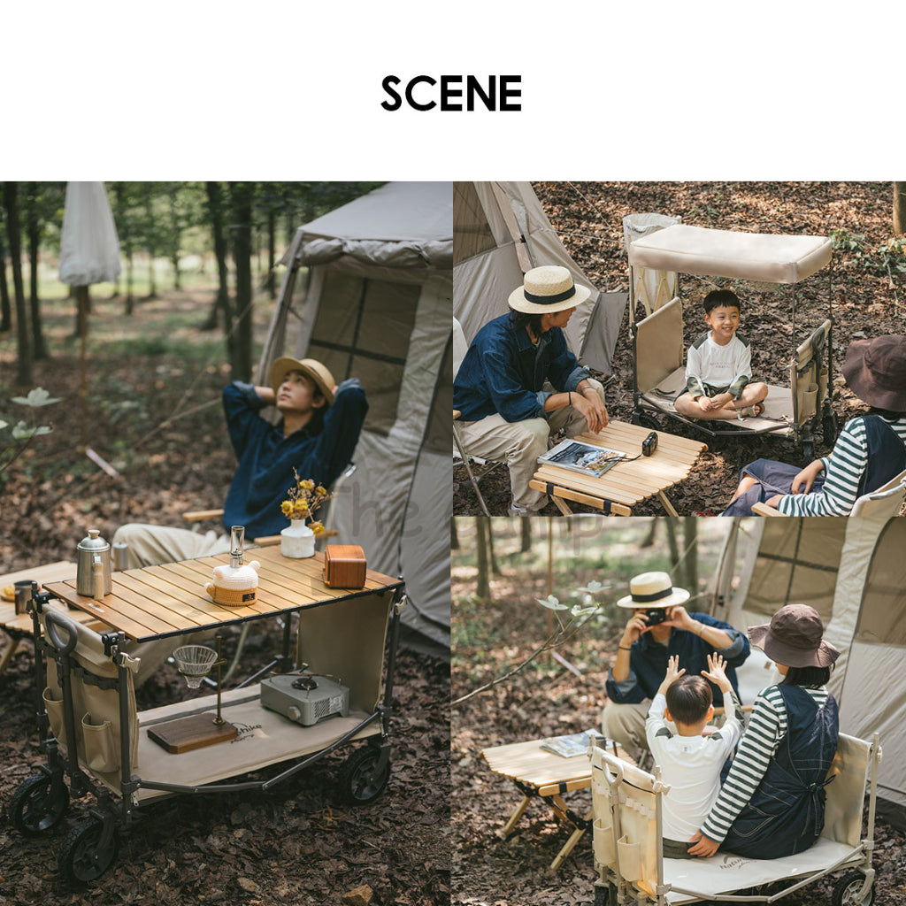 Naturehike TC07 Wagon Cart with Shade Roof 149L Camping Trolley Fast Easy Folding Table Top CNH22JU014