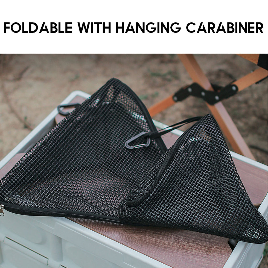 Outdoor Camping Triangle Mesh Bag Hanging Drying Net Food Tableware Light PVC Net Snack Fruit Basket