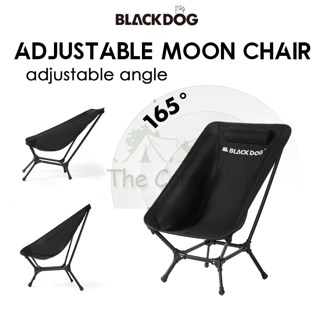 Blackdog Adjustable Angle Moon Chair Foldable Folding Camping Outdoor Tent Table Flysheet Black CBD2300JJ024