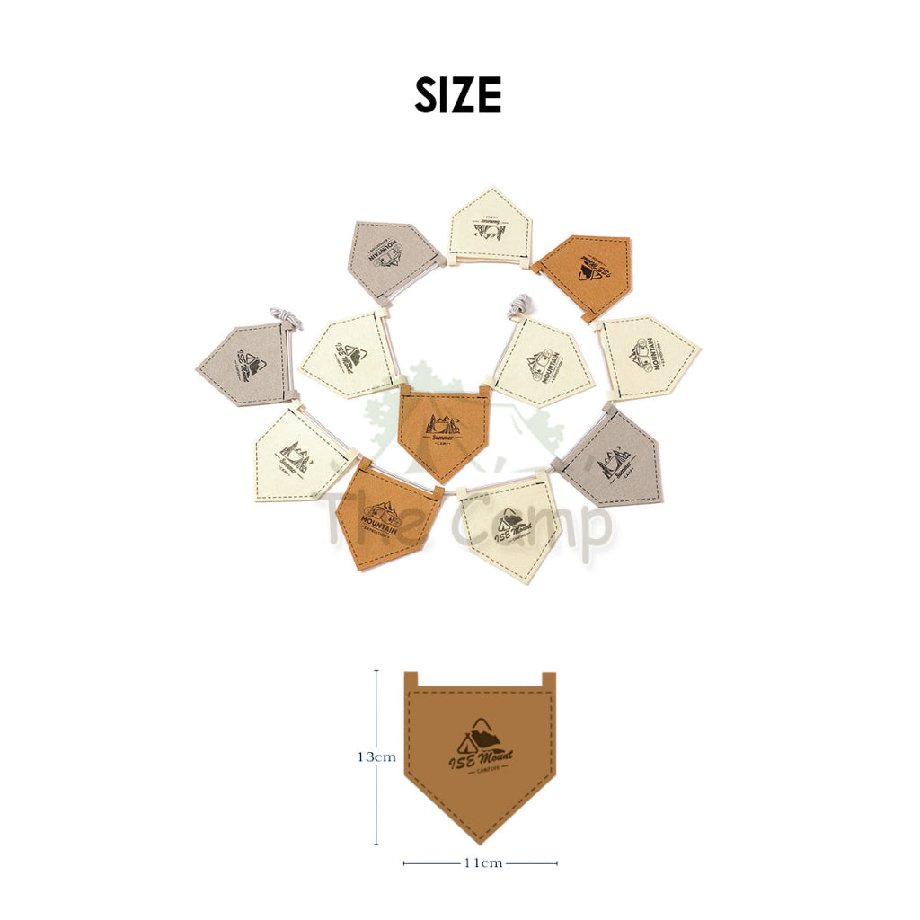 Outdoor Felt Camping Flag Decoration Tent Khemah Deco Triangle Equipment Flags Nail Rope Bag Pole Hanging Strap
