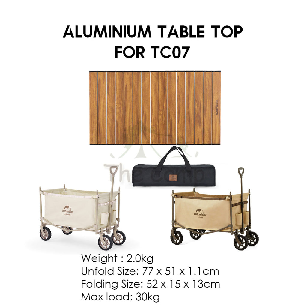 Naturehike Wagon Trolley Table Top Aluminum Alloy Wood Grain Design For TC02 TC03 TC07 Normal Camping