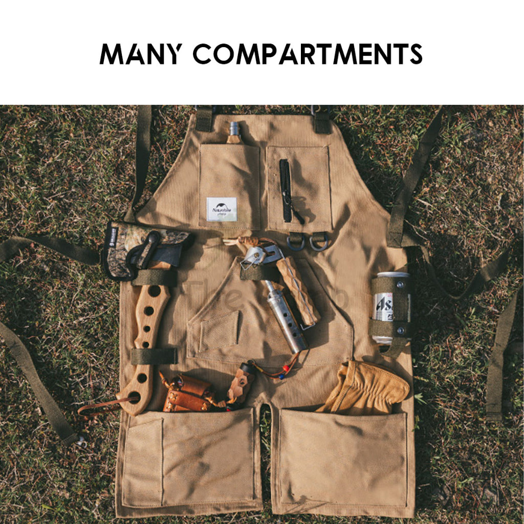 Naturehike Camping Apron Outdoor Wear Resistant Stain Resistant Storage Apron Picnic Barbecue Work Cloth NH20PJ127