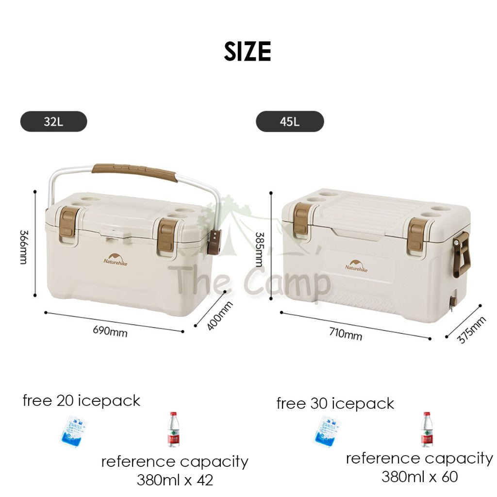 Naturehike Portable LX Cooler Box Ice Box Camping Outdoor Picnic Refrigerator 72 hours  32L 45L Freezer CNH22CJ10001