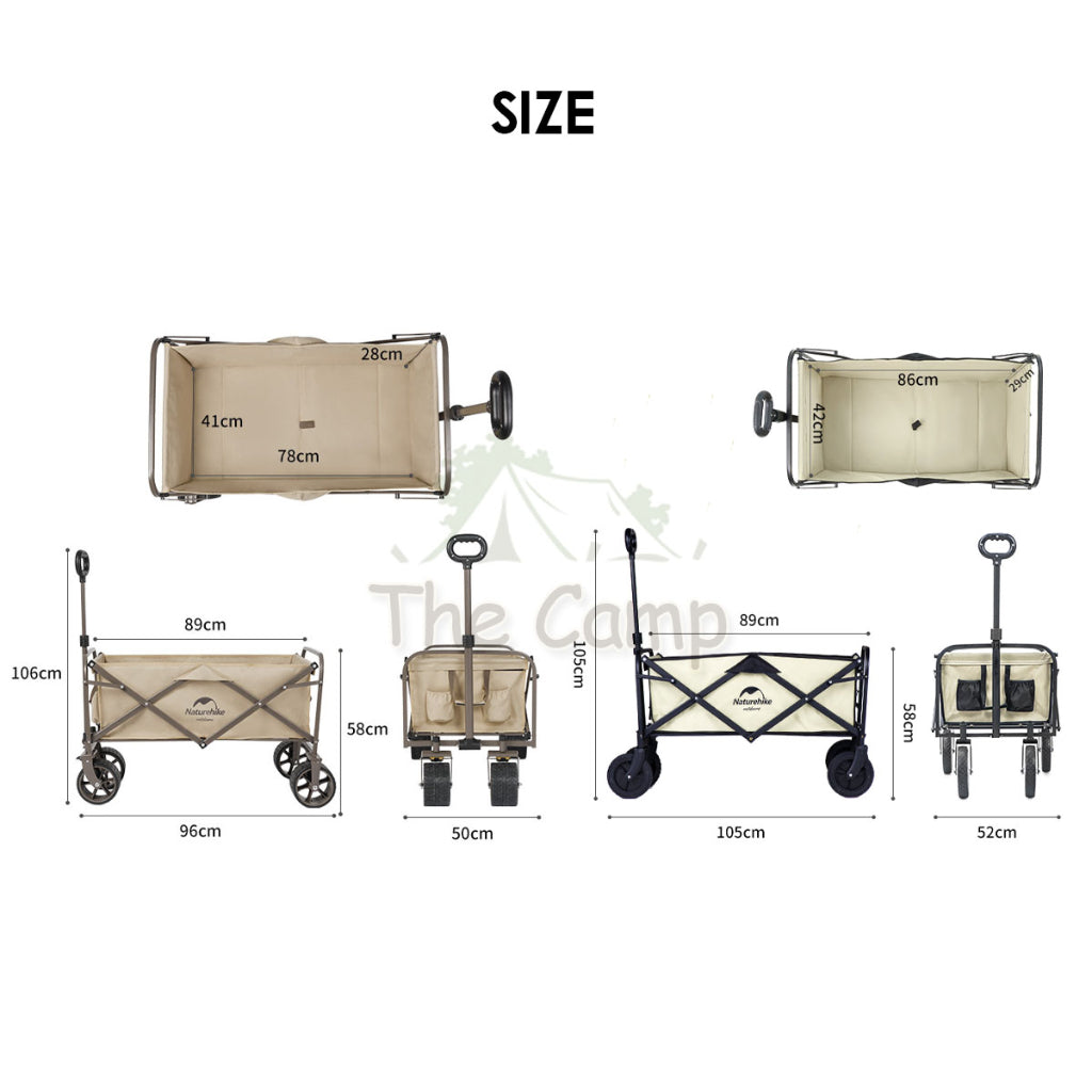 Naturehike Camping Portable Trolley Wagon 105L Litre Fast Easy Folding Cart Outdoor Gear NH19PJ001