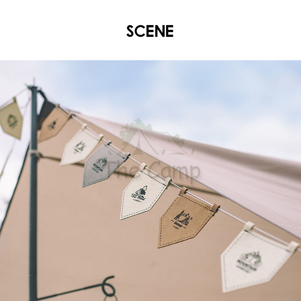 Outdoor Felt Camping Flag Decoration Tent Khemah Deco Triangle Equipment Flags Nail Rope Bag Pole Hanging Strap