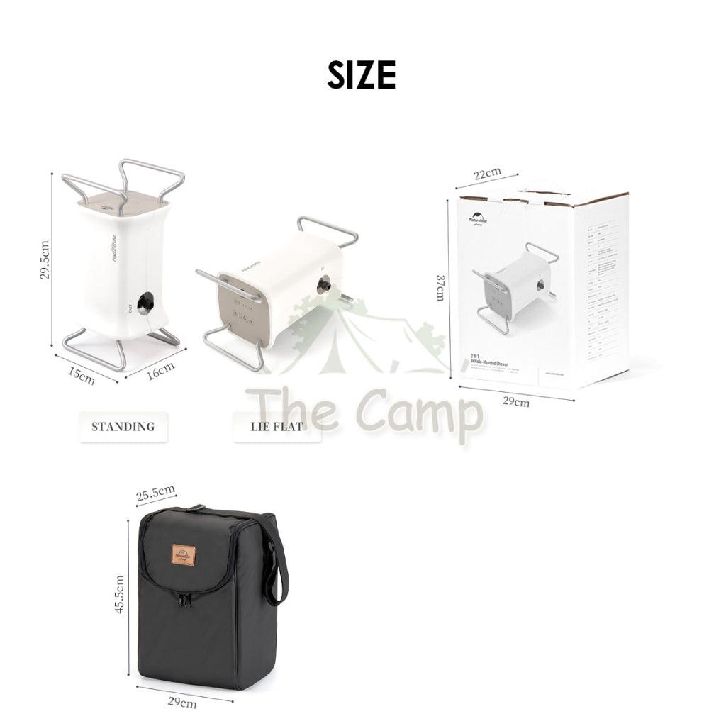 Naturehike 2 In 1 Portable Camping Shower Pump Ultralight Electronic Bath Shower Car Wash Waterproof NH20SJ018