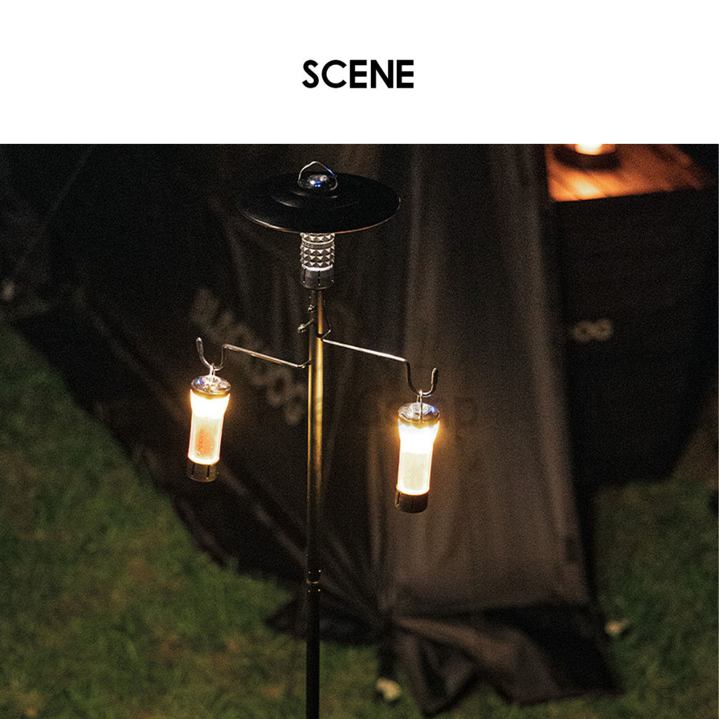 Blackdog Light Stand Double Hook Lamp Pole Aluminum Camping Light Optional Bracket Hexagonal Tray Shelf BD-DJ001