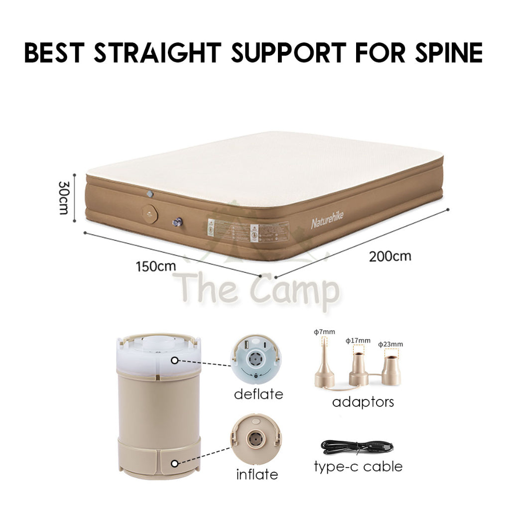 Naturehike Ultimate Sponge Air Bed 2in1 30cm with Pump Camping Inflation Mattress Inflatable Tent Tilam CNH22DZ026