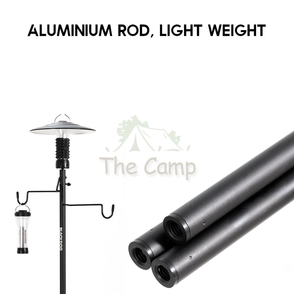 Blackdog Light Stand Double Hook Lamp Pole Aluminum Camping Light Optional Bracket Hexagonal Tray Shelf BD-DJ001