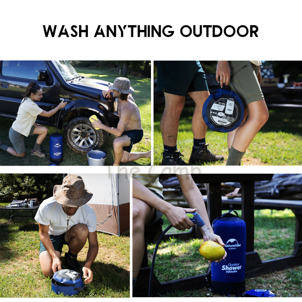 Naturehike Shower Water Bag 11L Pressurize Water Outdoor Camping Portable Foot Press Pressurize Travel Wash Washing