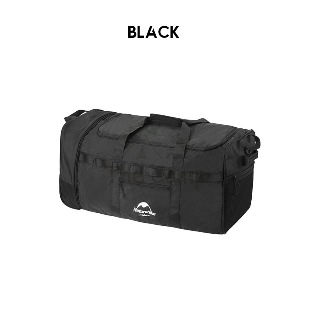 Naturehike Camping Folding Wheeled Bag Wheel Luggage Equipment Storage Bag 88L Large Capacity Black Picnic NH21LX003