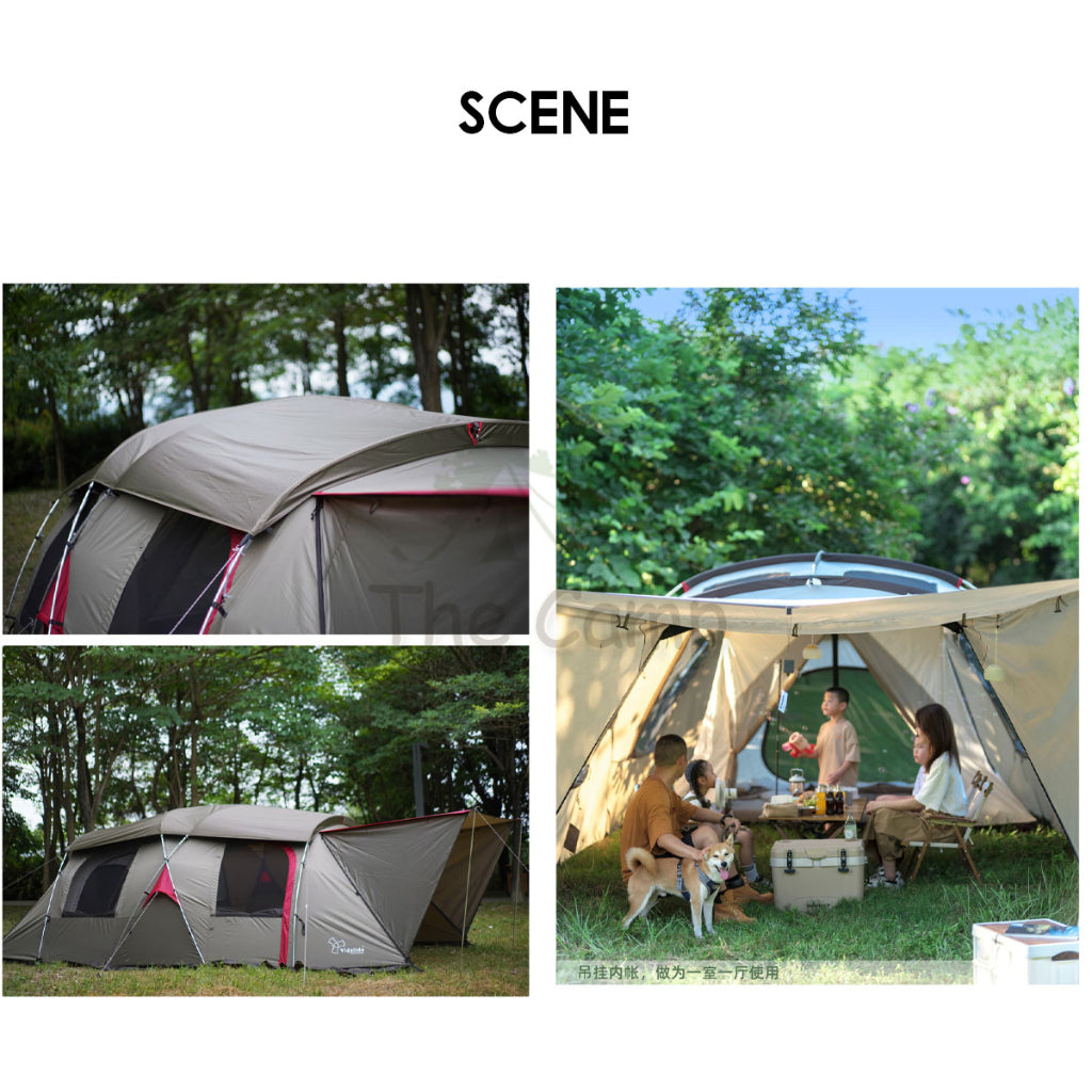 Vidalido Horizon Tunnel Tent 1 Room 1 Living Hall Camping Double Layer Waterproof UV Proof Black Coated Coating