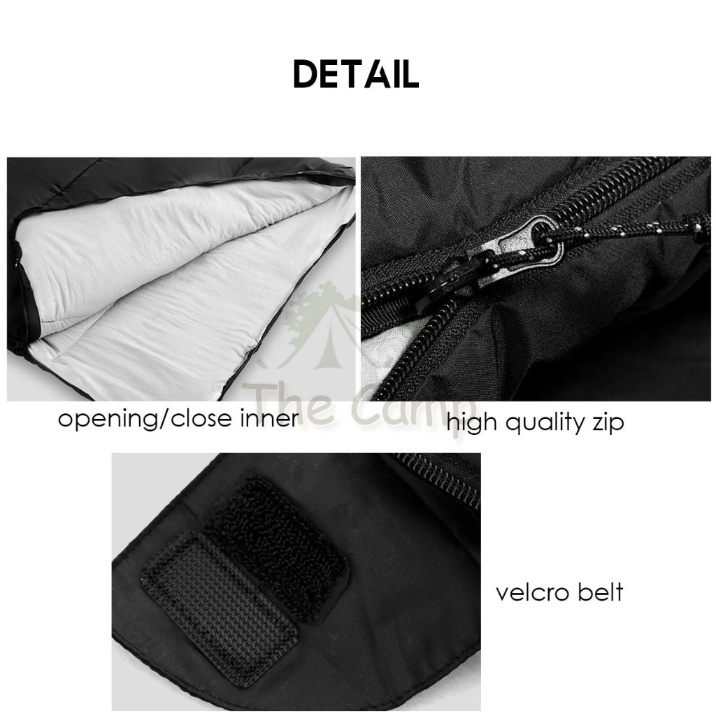 Blackdog Sleeping Bag 1.75kg 2.0kg Thickened Envelope Outdoor Camping Ultralight Travel Portable Black White BD-SD002