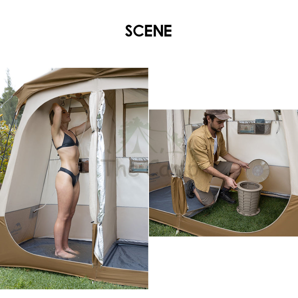 Naturehike Outdoor Double Changing Shower Tent Camping Wet Dry Separation Travel Bathroom Portable Toilet NH22ZP006