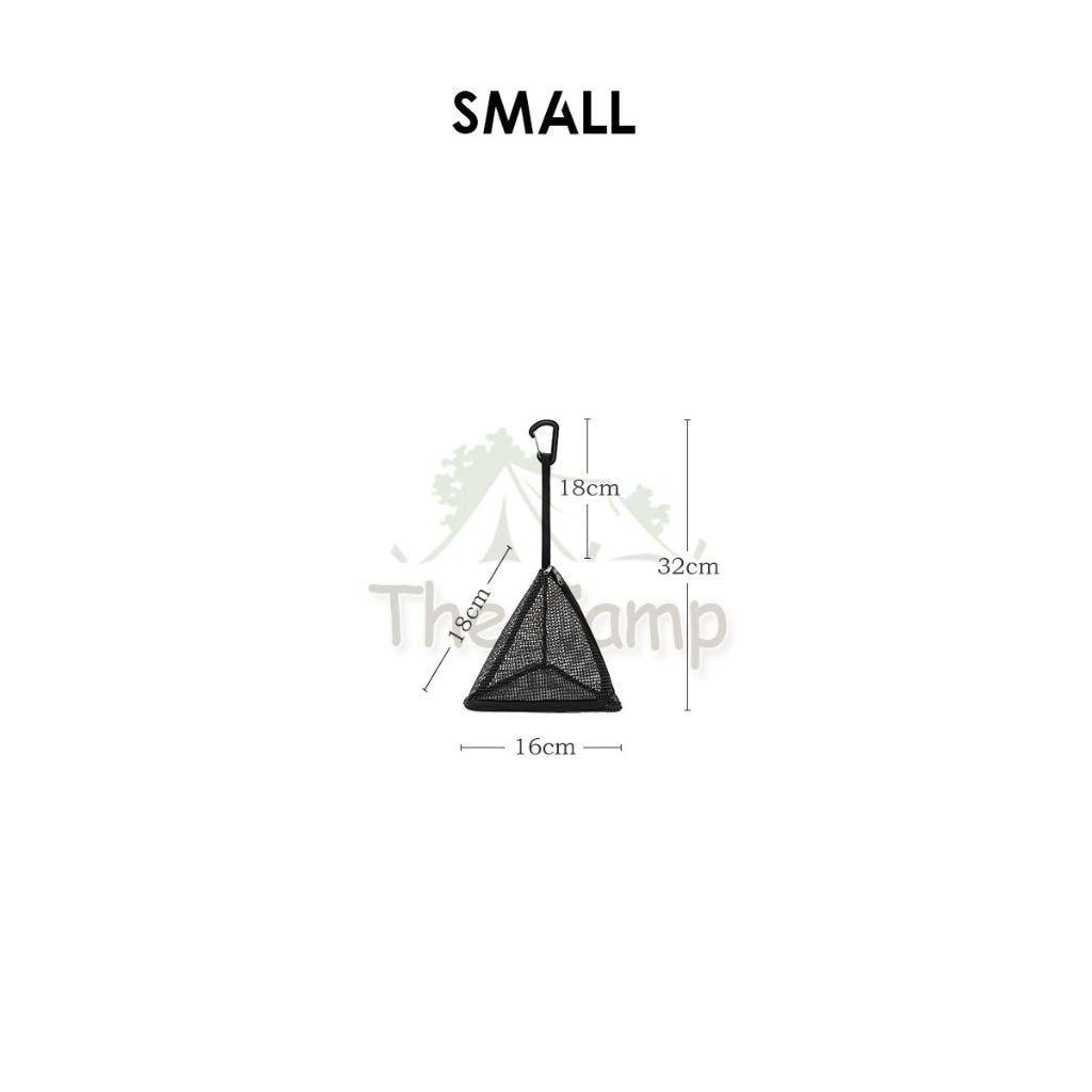 Outdoor Camping Triangle Mesh Bag Hanging Drying Net Food Tableware Light PVC Net Snack Fruit Basket