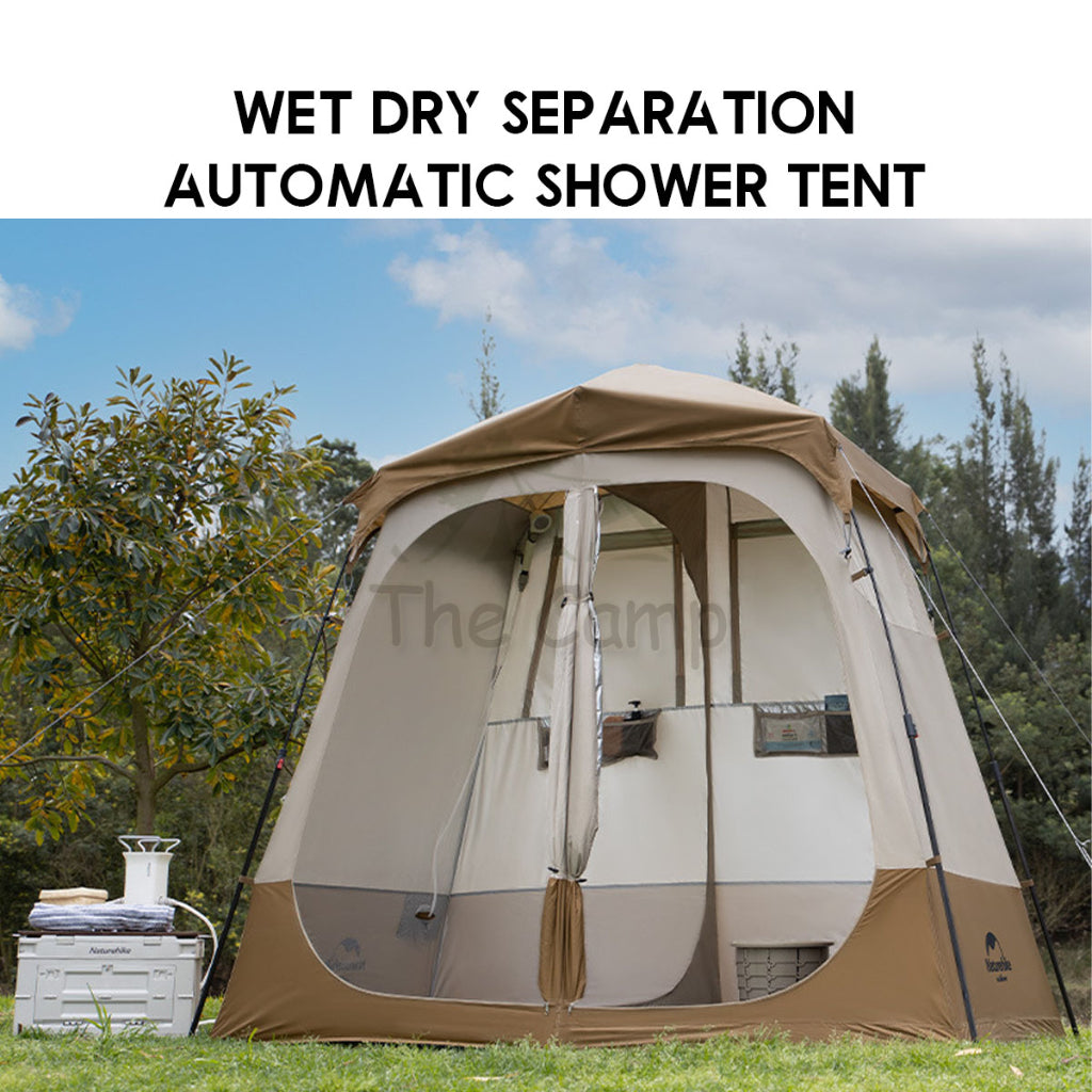 Naturehike Outdoor Double Changing Shower Tent Camping Wet Dry Separation Travel Bathroom Portable Toilet NH22ZP006