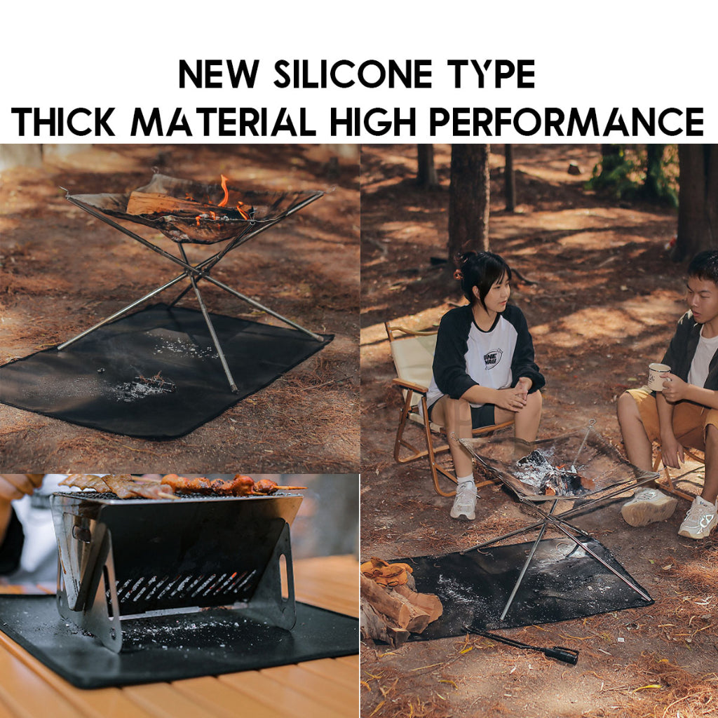 Outdoor Camping Fireproof Mat Cloth BBQ Fiberglass Fire Blanket Insulation Silicone Resistant Flame Retardant Fiber Glas