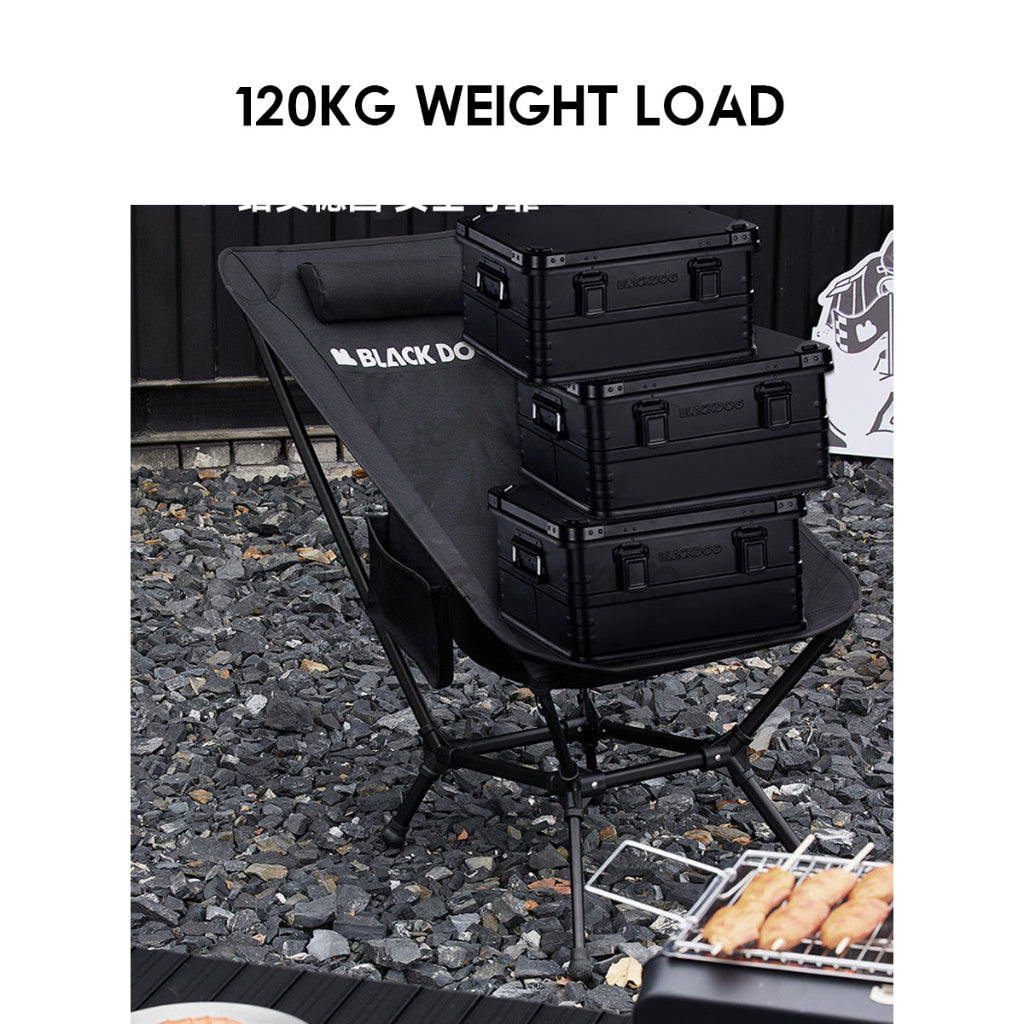 Blackdog Adjustable Angle Moon Chair Foldable Folding Camping Outdoor Tent Table Flysheet Black CBD2300JJ024