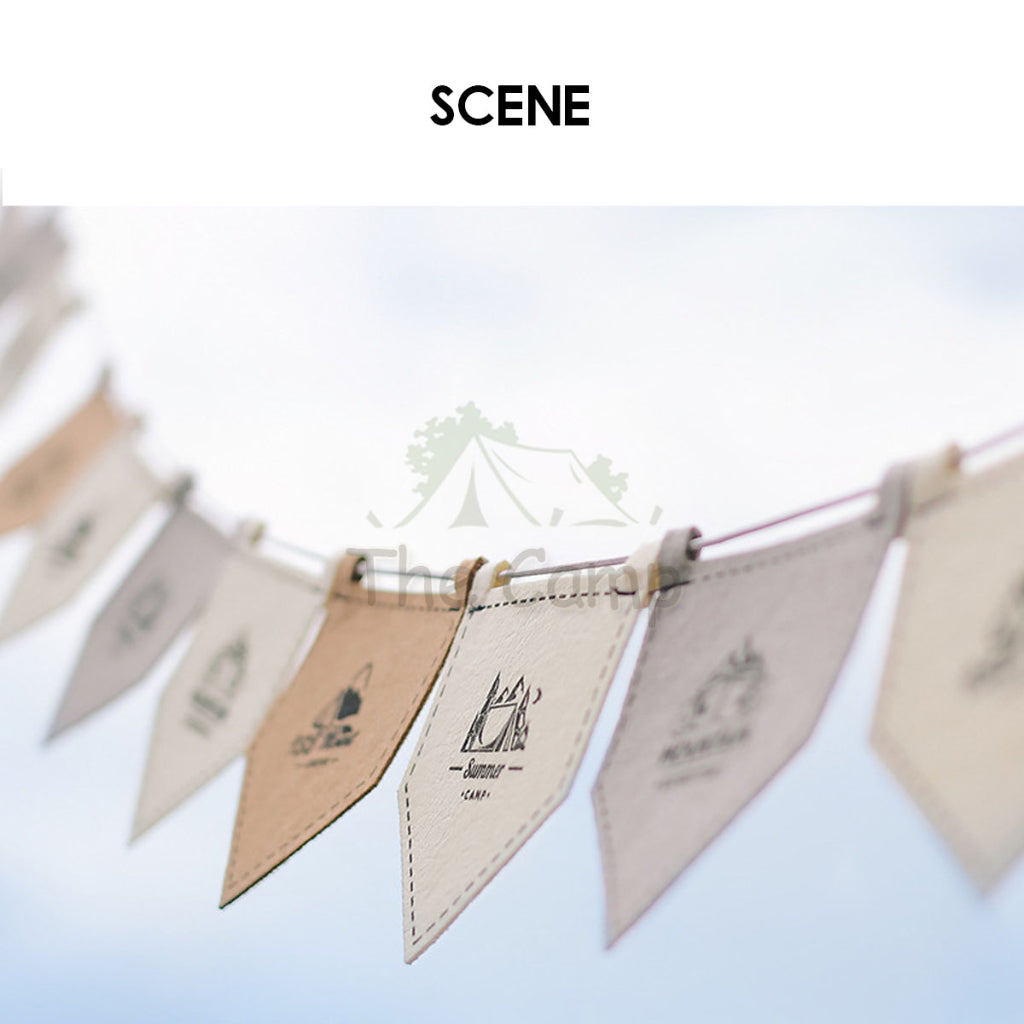 Outdoor Felt Camping Flag Decoration Tent Khemah Deco Triangle Equipment Flags Nail Rope Bag Pole Hanging Strap