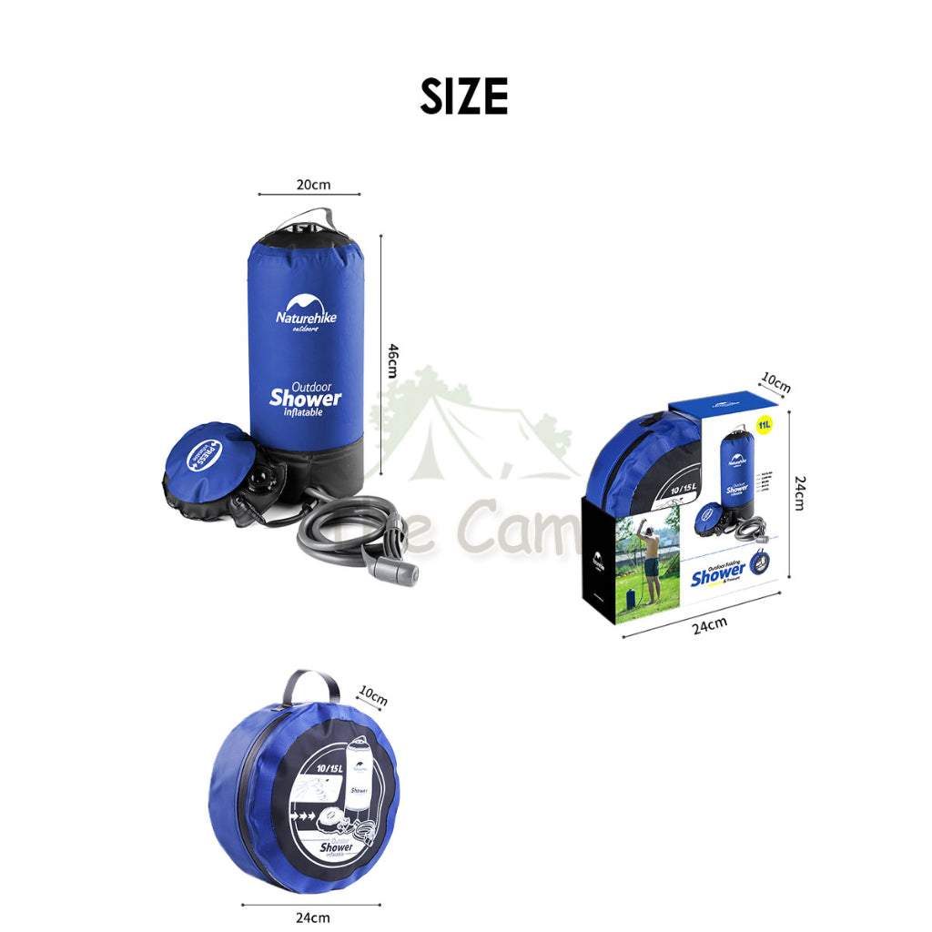 Naturehike Shower Water Bag 11L Pressurize Water Outdoor Camping Portable Foot Press Pressurize Travel Wash Washing