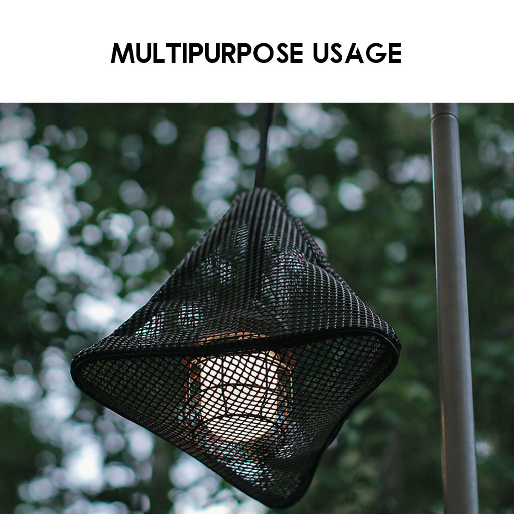 Outdoor Camping Triangle Mesh Bag Hanging Drying Net Food Tableware Light PVC Net Snack Fruit Basket
