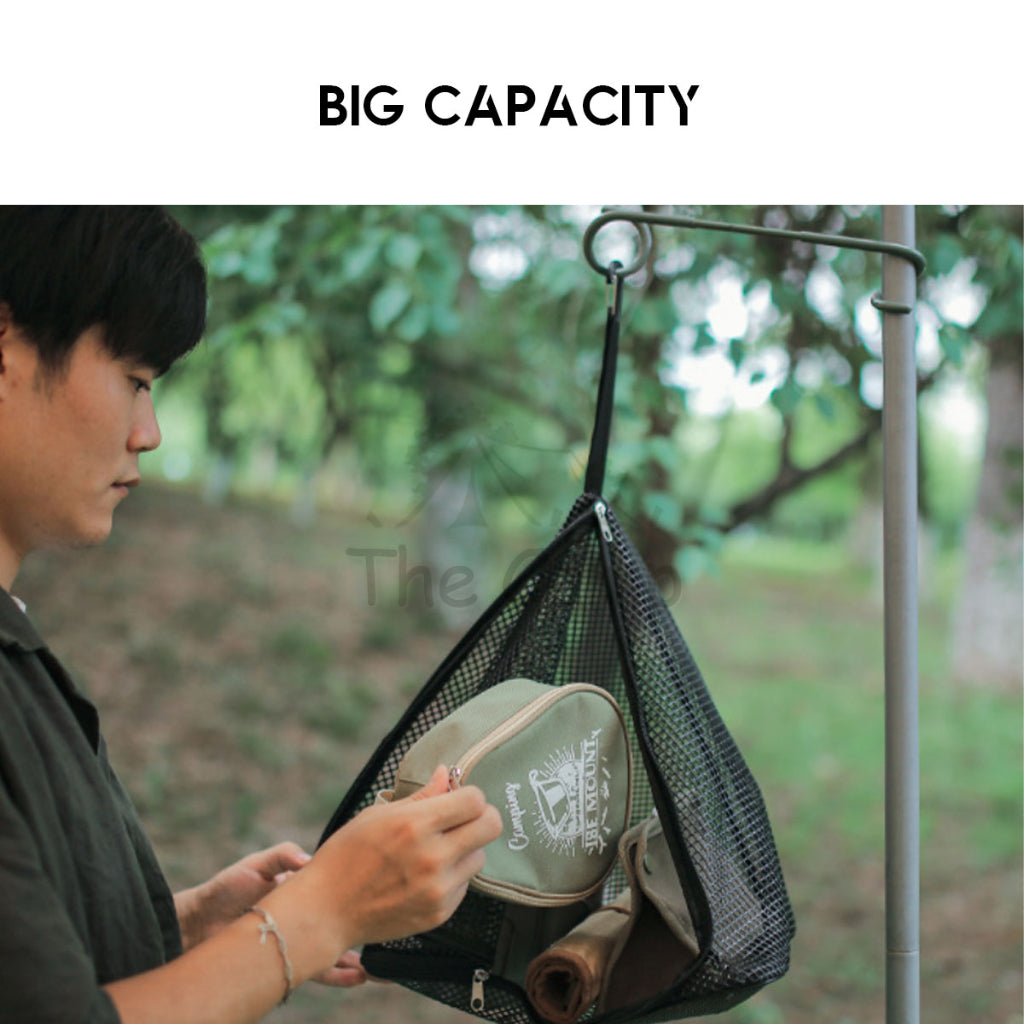 Outdoor Camping Triangle Mesh Bag Hanging Drying Net Food Tableware Light PVC Net Snack Fruit Basket