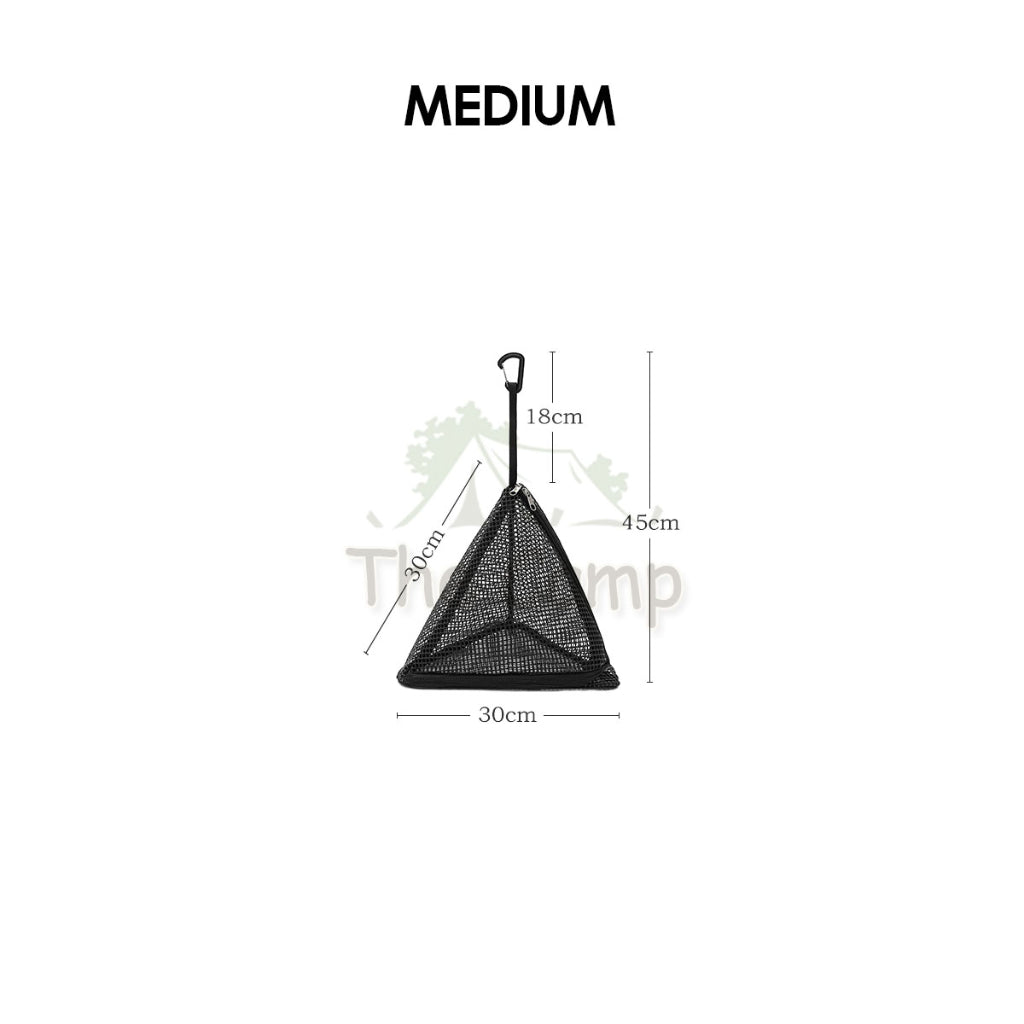 Outdoor Camping Triangle Mesh Bag Hanging Drying Net Food Tableware Light PVC Net Snack Fruit Basket
