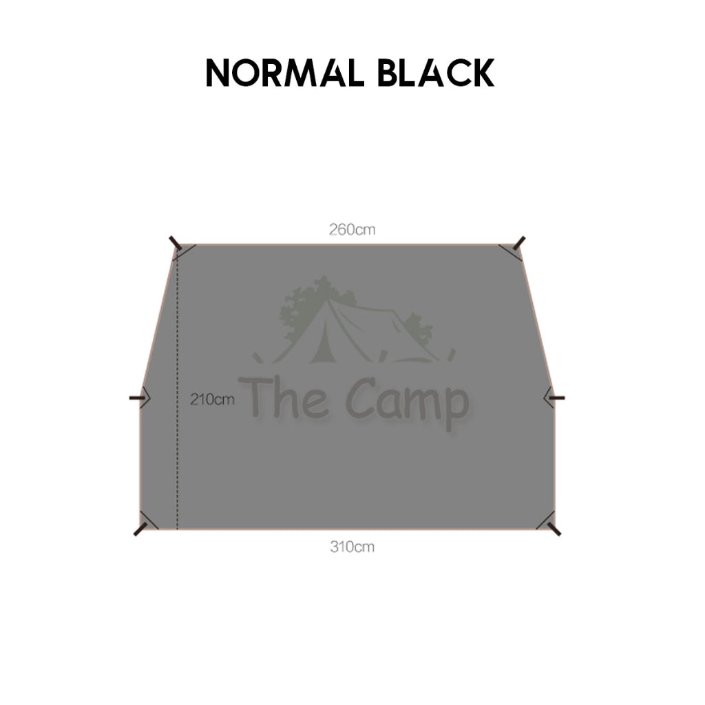 Vidalido Horizon Tunnel Tent Groundsheet Ground Sheet Camping Double Layer Waterproof UV Proof Black Coated Coating
