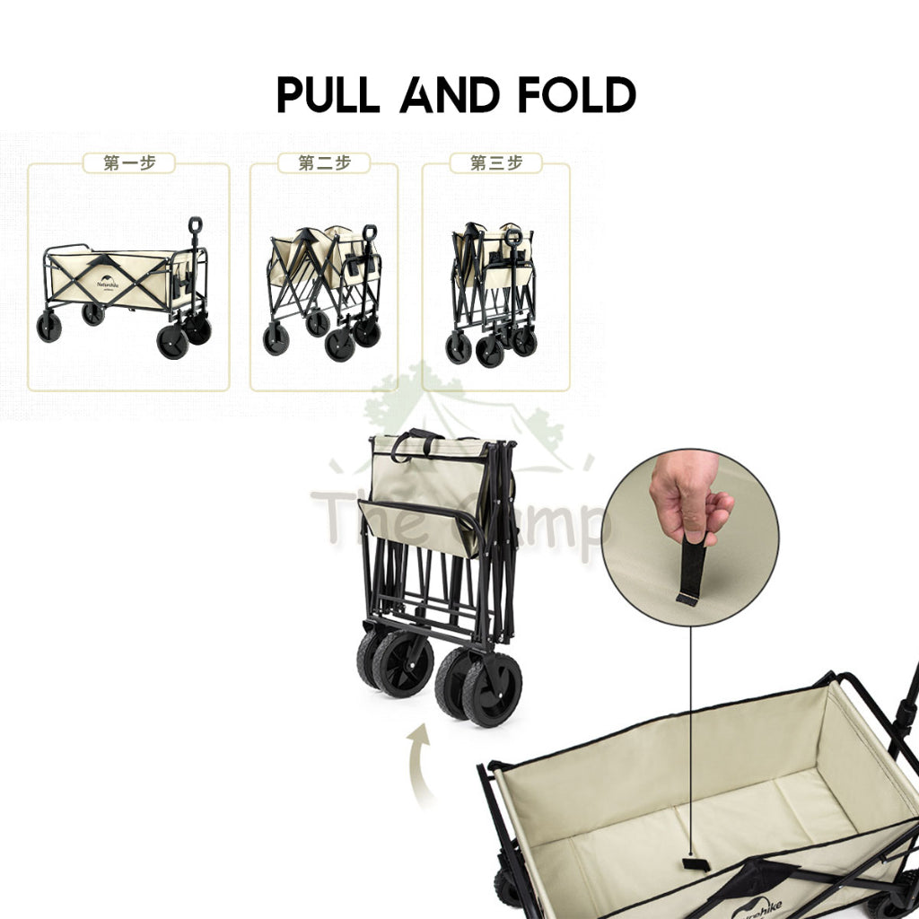 Naturehike Camping Portable Trolley Wagon 105L Litre Fast Easy Folding Cart Outdoor Gear NH19PJ001
