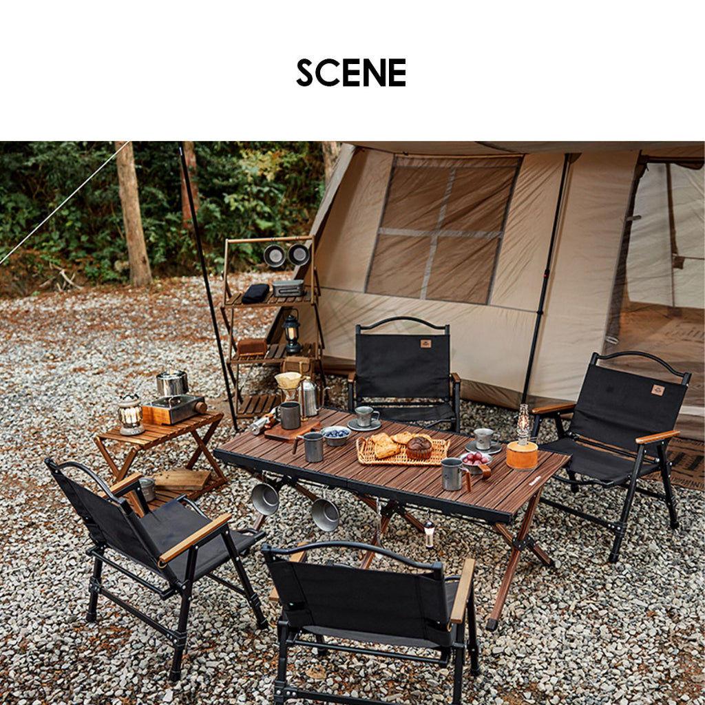 Naturehike Aluminium Egg Roll Table Outdoor Camping BBQ Party Black 120cm Table Portable Foldable CNH22JU043