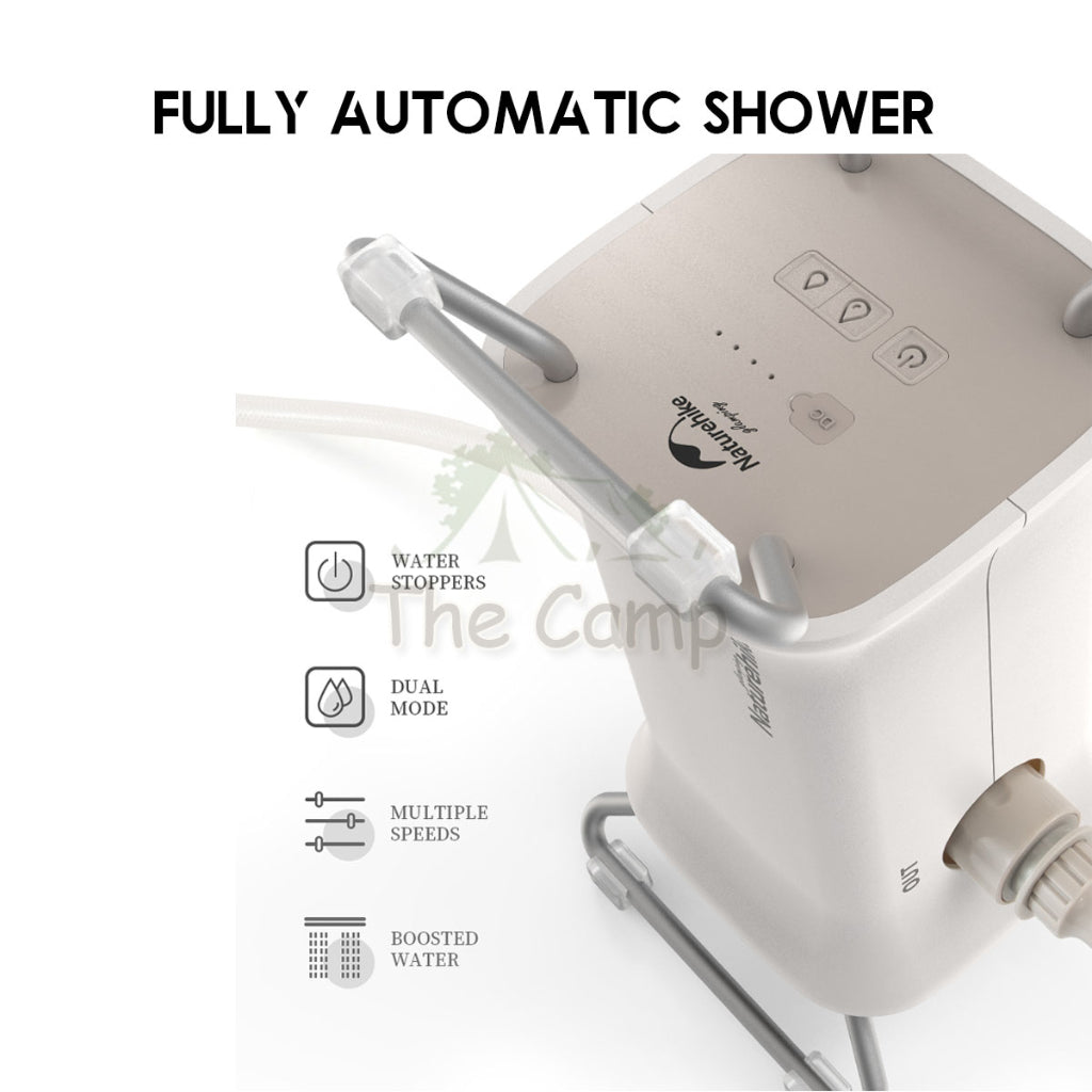 Naturehike 2 In 1 Portable Camping Shower Pump Ultralight Electronic Bath Shower Car Wash Waterproof NH20SJ018