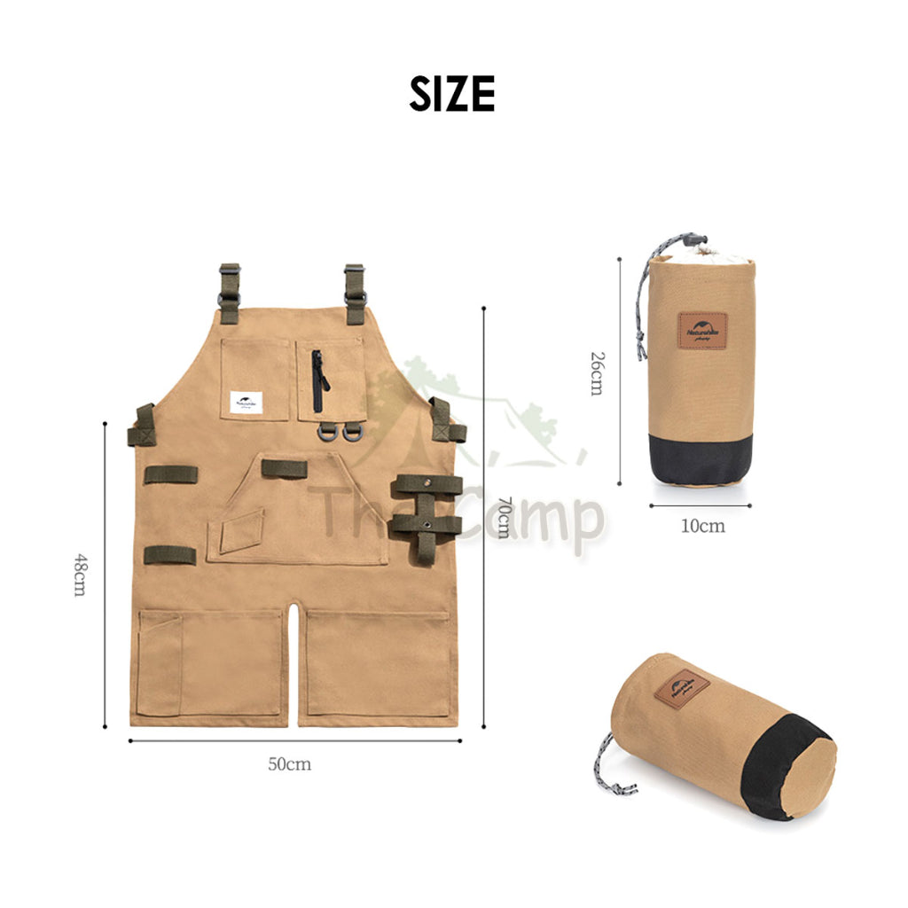 Naturehike Camping Apron Outdoor Wear Resistant Stain Resistant Storage Apron Picnic Barbecue Work Cloth NH20PJ127