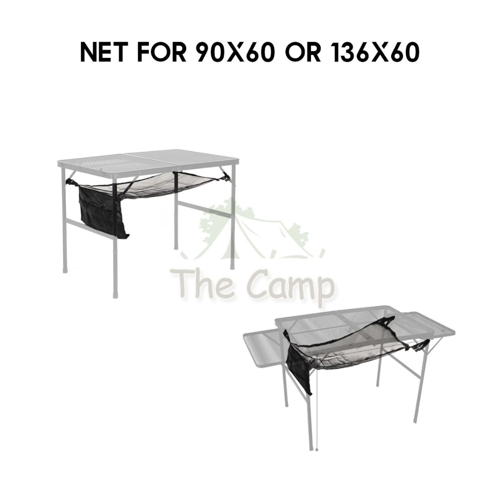 Outdoor Camping Mesh Table Under Table Net Storage Bag Foldable Suitcase Size Portable Lightweight Black Iron Mesh Rack
