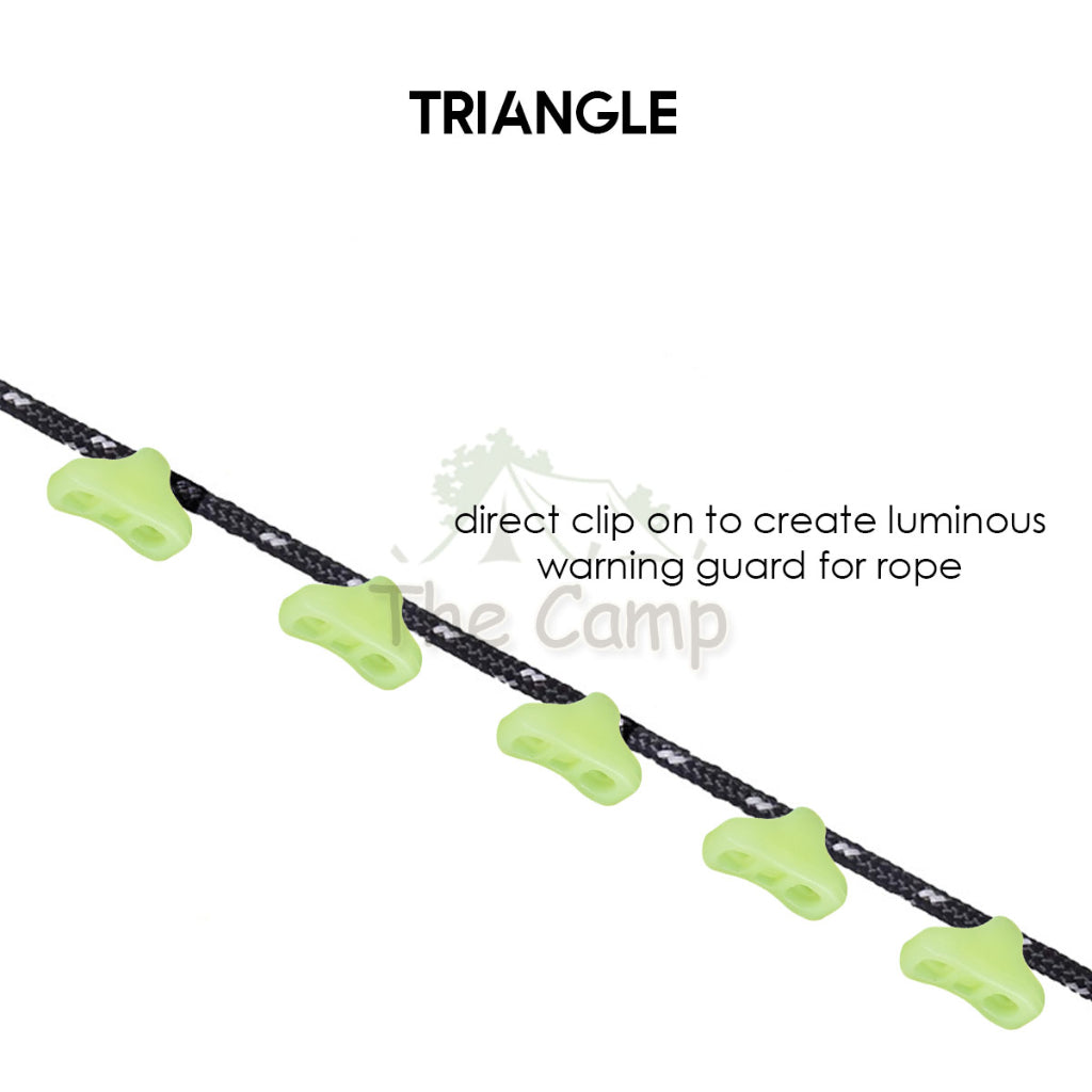 Camping Glow In The Dark Rope Tensioner String Guard Luminous Fluorescent Hanging Warning Safety Light Peg Nail Tent