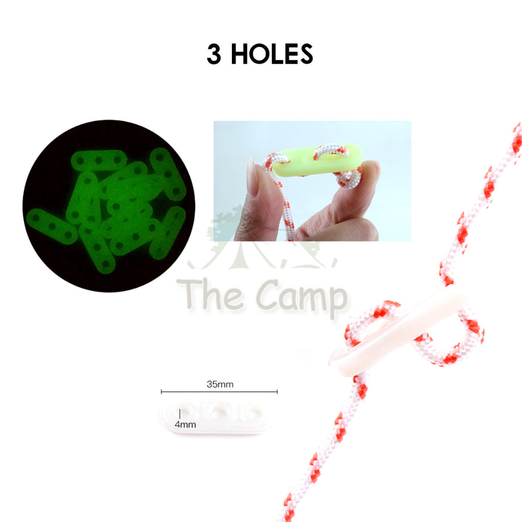 Camping Glow In The Dark Rope Tensioner String Guard Luminous Fluorescent Hanging Warning Safety Light Peg Nail Tent