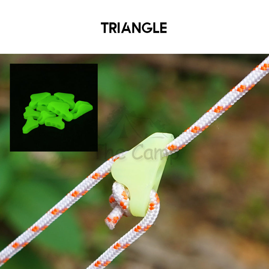 Camping Glow In The Dark Rope Tensioner String Guard Luminous Fluorescent Hanging Warning Safety Light Peg Nail Tent
