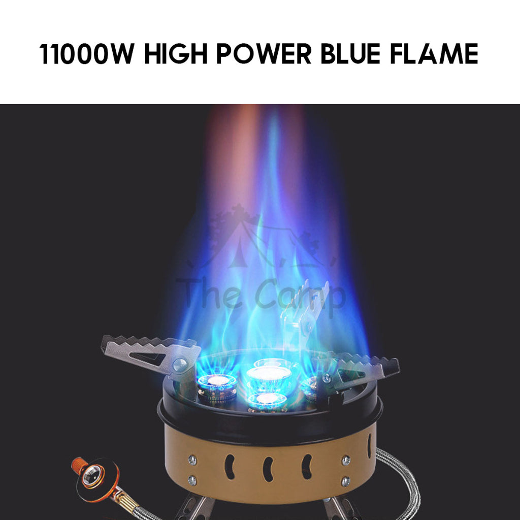 5 Head Burner Gas Stove Stainless Steel 11000W 11KW Portable Outdoor Camping Folding Burner Cooking Pan BBQ Grill