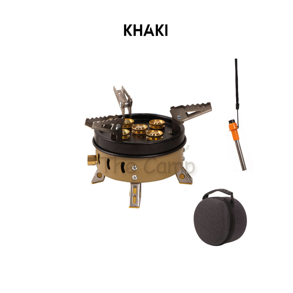 5 Head Burner Gas Stove Stainless Steel 11000W 11KW Portable Outdoor Camping Folding Burner Cooking Pan BBQ Grill