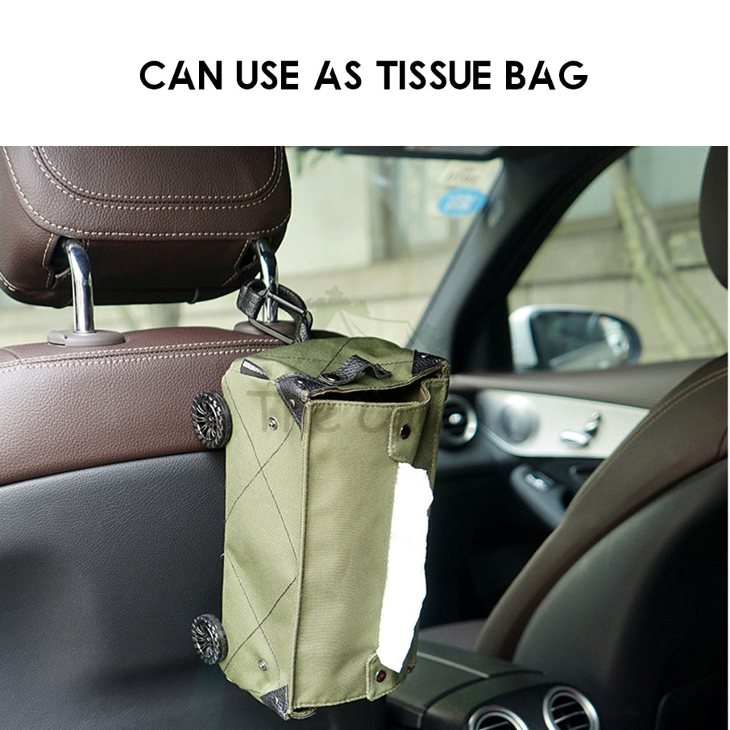 Wagon Style Storage Bag Tissue Box for Decorative Camping Outdoor Hanging Car Holder