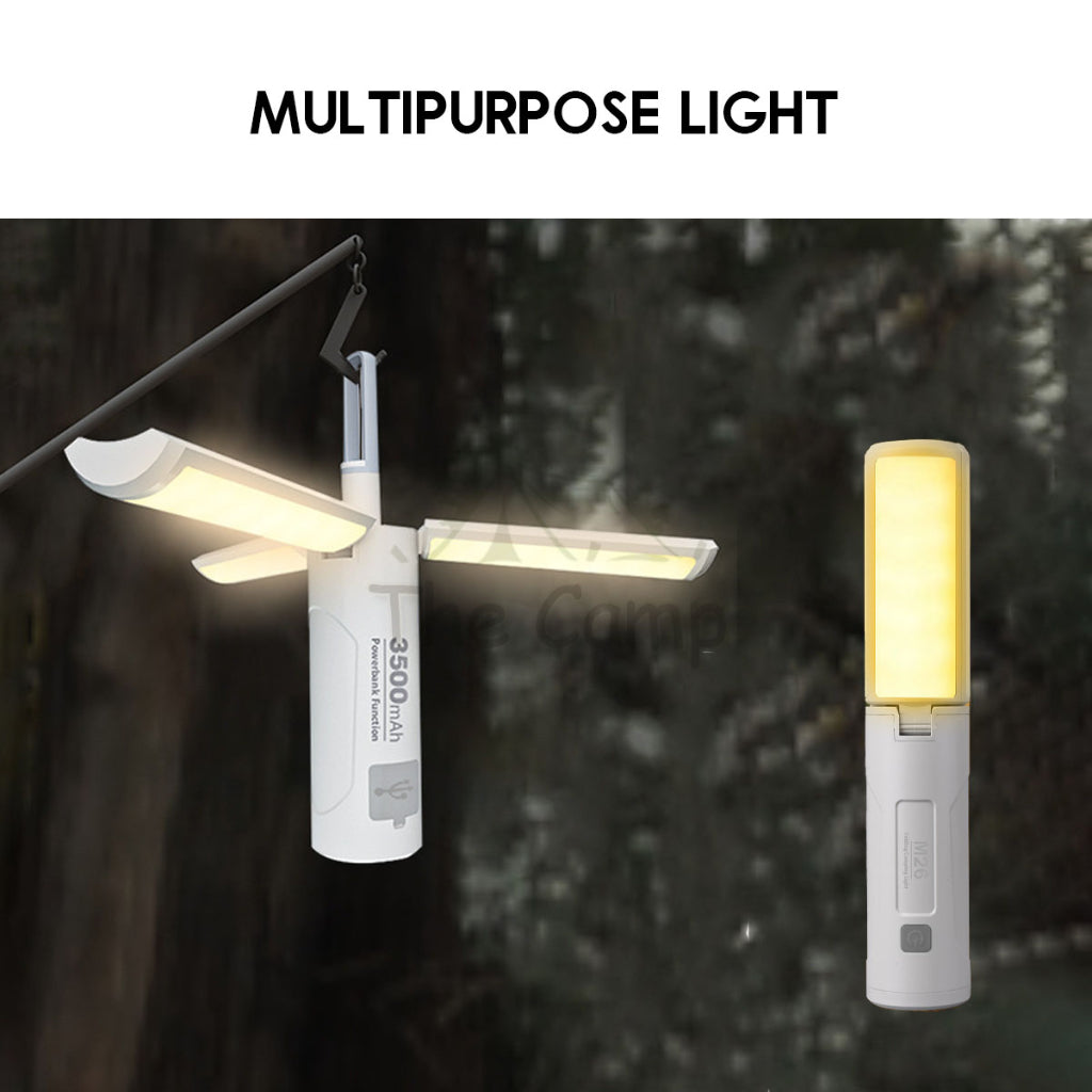 M26 Foldable Light with Torch Camping Outdoor Hanging LED Lantern Atmosphere Lamp Hiking High Brightness Flashlights