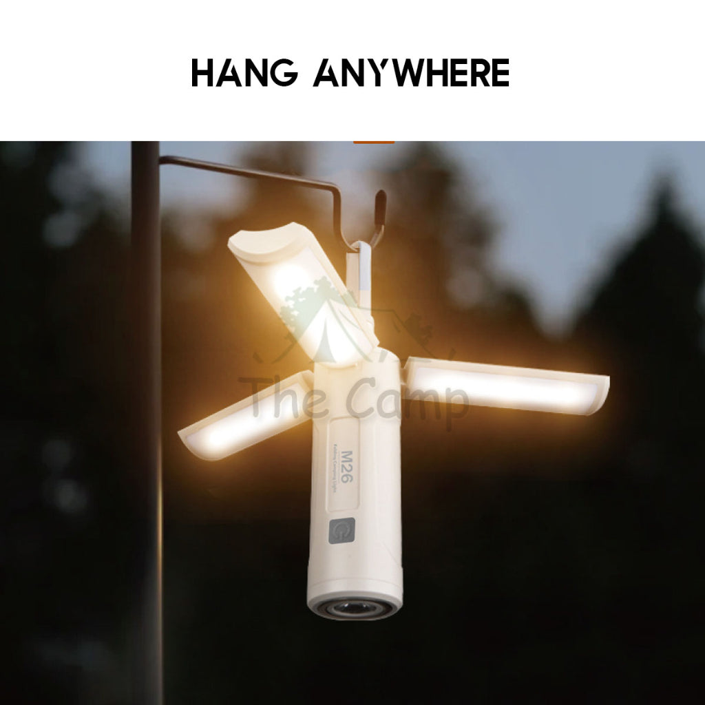 M26 Foldable Light with Torch Camping Outdoor Hanging LED Lantern Atmosphere Lamp Hiking High Brightness Flashlights