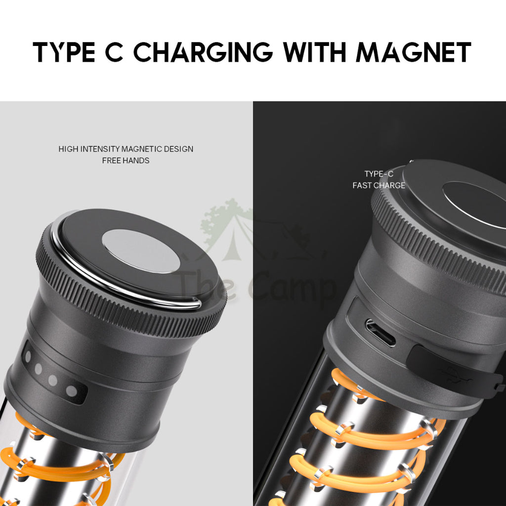 M20 Spiral Torch Light Camping Outdoor Dimming Hanging LED Lantern Atmosphere Lamp Hiking High Brightness Flashlights