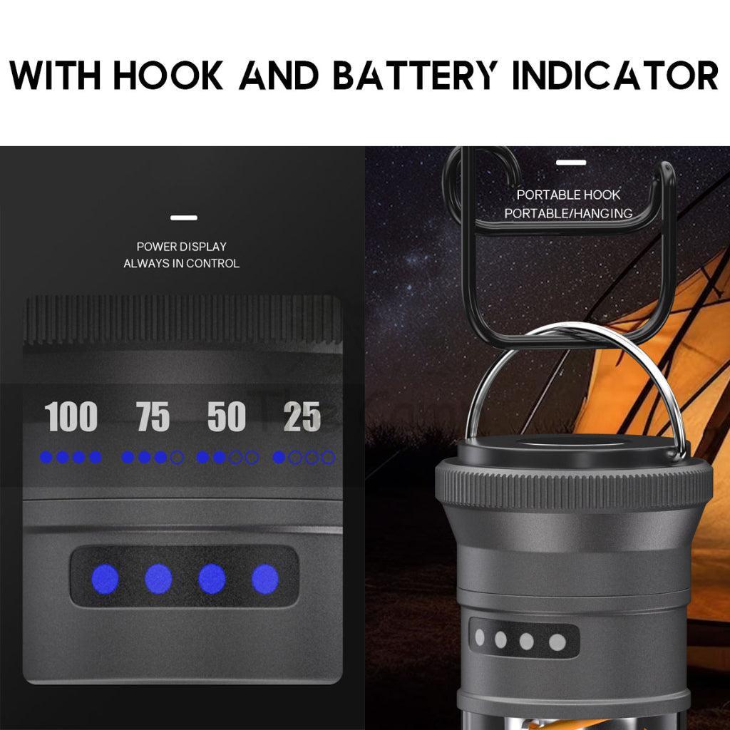 M20 Spiral Torch Light Camping Outdoor Dimming Hanging LED Lantern Atmosphere Lamp Hiking High Brightness Flashlights