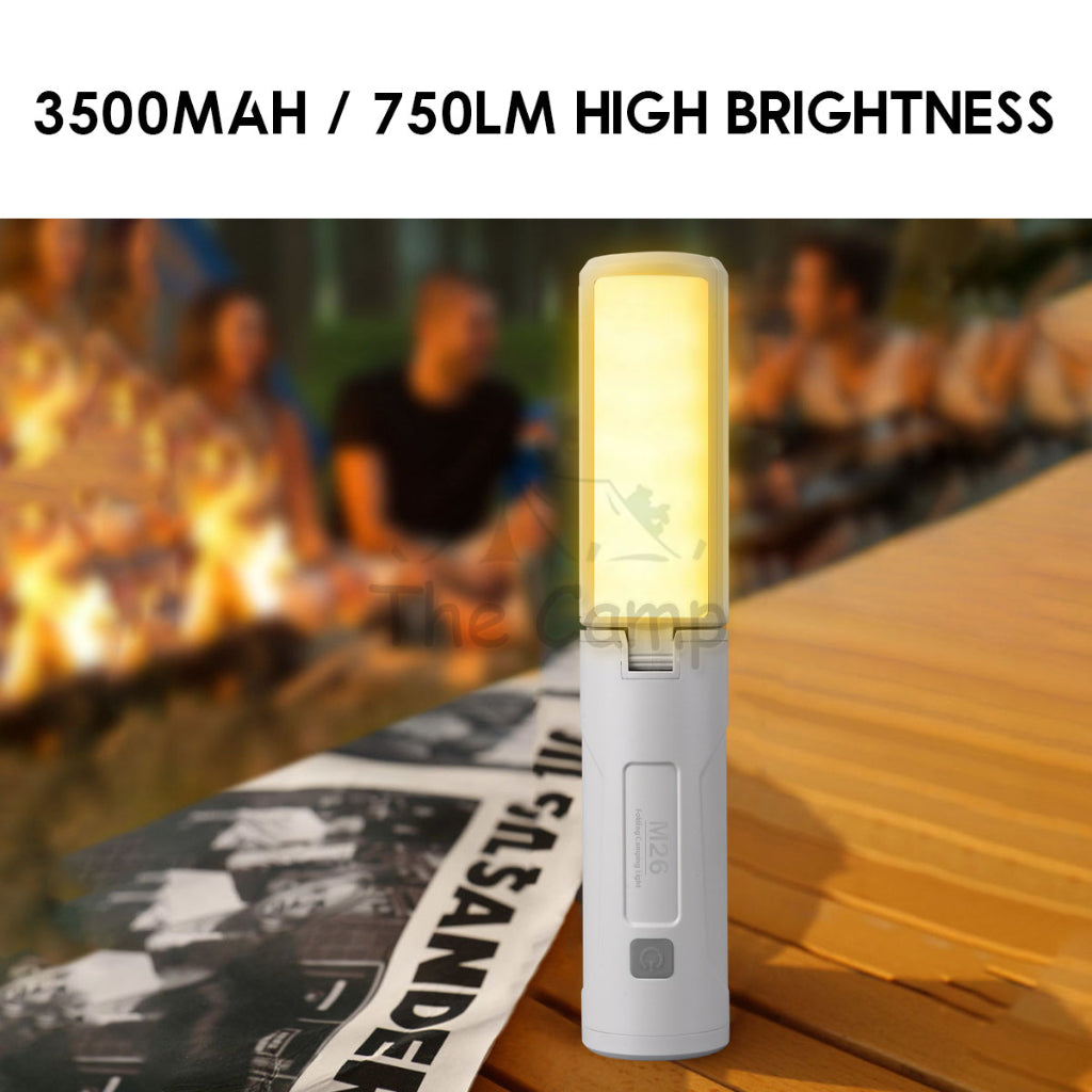 M26 Foldable Light with Torch Camping Outdoor Hanging LED Lantern Atmosphere Lamp Hiking High Brightness Flashlights